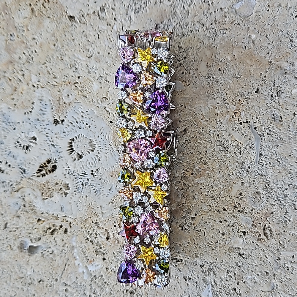 Charles Winston for JTV Sterling Silver & Bella Luce Gemstone Bracelet - Picture 4 of 16